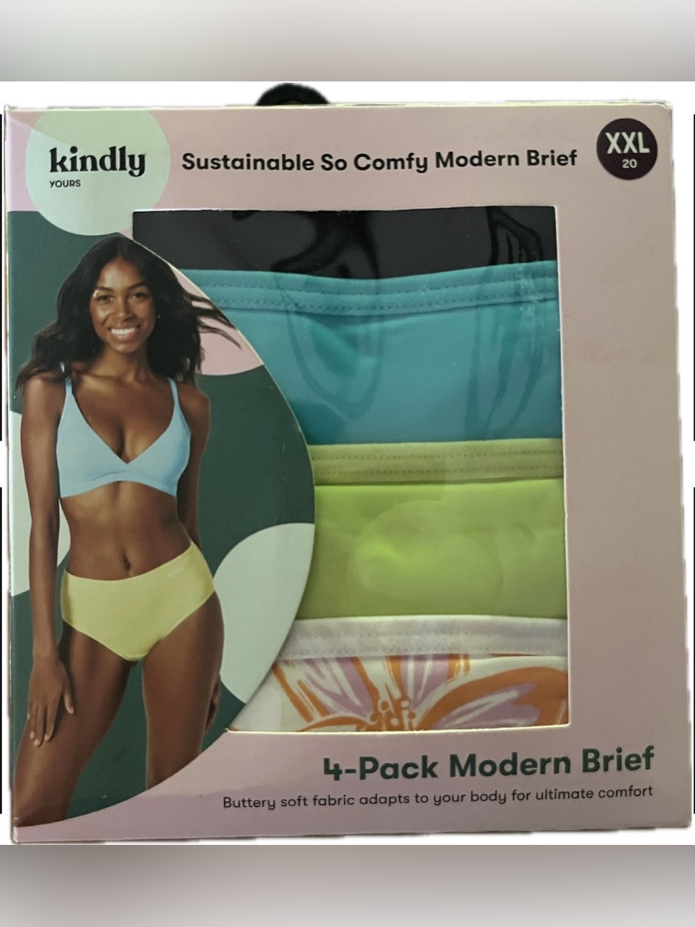 Kindly Yours -4 Pack Modern Micro Briefs - So Comfy. Womens size XXL. New in Box